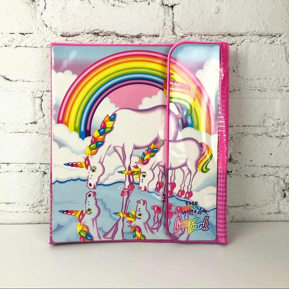 Vintage 90’s Lisa Frank Unicorn Tri-fold Binder
